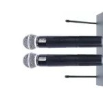 Dual handheld microphone set